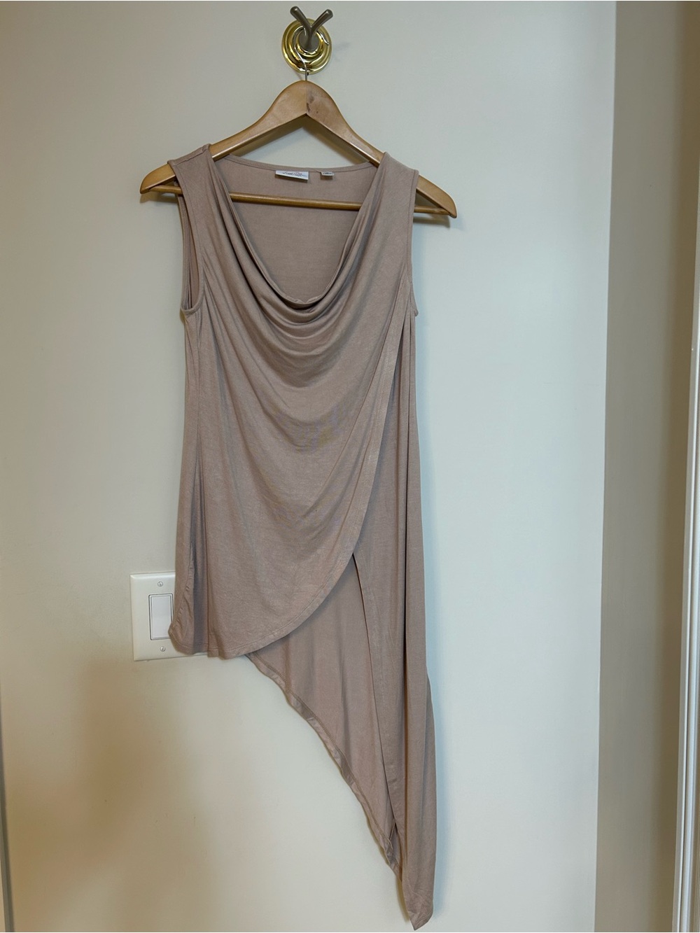New York & Company Sweet Pea Blush Asymmetric Drape Tank